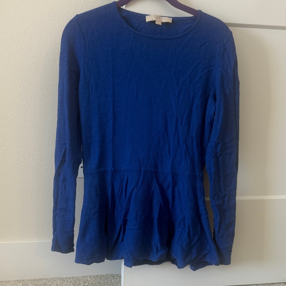 LOFT Cobalt Blue Peplum Sweater